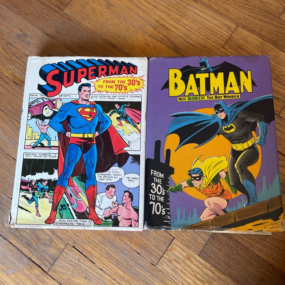 1971 Superman & Batman From The 30's to the 70's Hardcover Books , with DJ